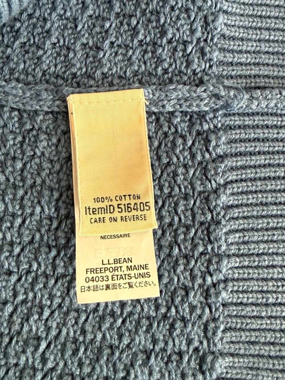 L.L. Bean Women's Basketweave Knit Cardigan Sweater Button Front Blue - Picture 7 of 8